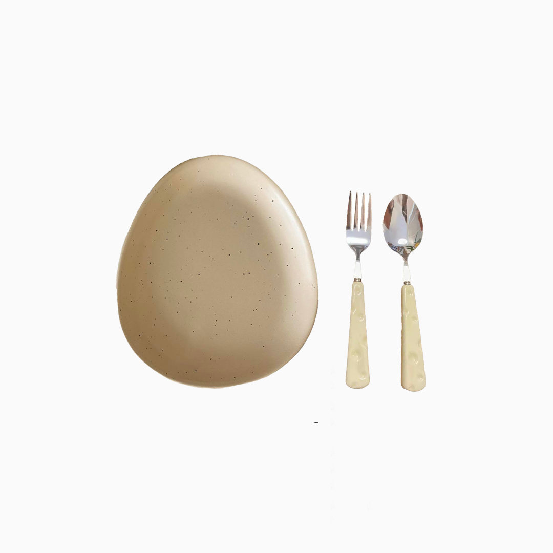 復古點點陶瓷盤