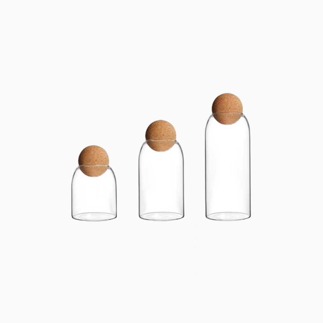 軟木塞玻璃罐一組